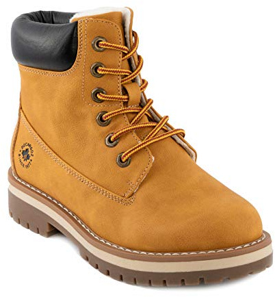 Toocool Stivali Donna Scarponcini Scarpe Stringati Pelliccia Anfibi Caldi RW001 [39,Camel]