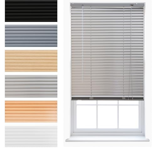 FURNISHED Persianas venecianas de Aluminio para Ventanas, hogar y la Oficina, Nuevas - Plata 135W x 150H cm