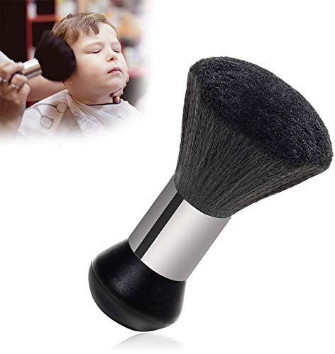 Peutpy Schwarz Friseur Nackenpinsel Hals Pinsel Halsweep-Bürsten,Nackenpinsel mit Plastik Griff,Weiche Haarbürsten für geschredderte Haare,Salon Haushalt Haarreinigung, Reinigung und Haarentfernung