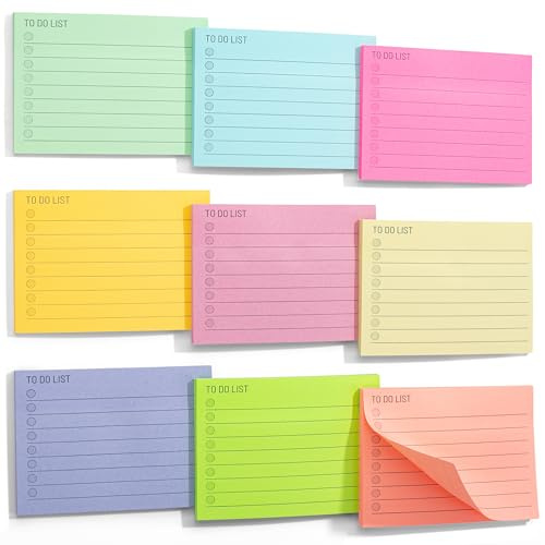 Mr. Pen- Assorted Color 4x3 Lined Sticky Notes, 360 Sheets, 9 Pads, Perfect for Organization, Note-taking, Task Management, Home/Office Use