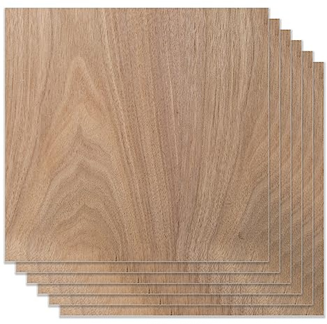 ATOMSTACK Sperrholz aus schwarzem Walnussholz, 6 Stück, 30 x 30 cm, unlackierte Sperrholzplatten für Lasergravur, CNC-Schneiden, Basteln, Malerei