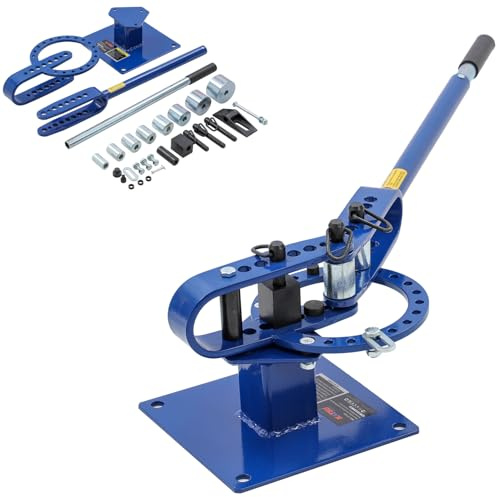 KATSU Tools Piegatrice da banco compatta – 7 matrici (2,5 - 7,6 cm), manico telescopico, portatile, manuale da banco, strumento di piegatura per tubi piatti, rotondi, quadrati