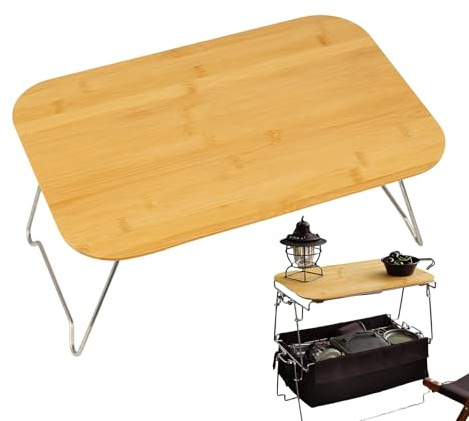 Camping fällbord | träbord utomhus – bärbart picknickbord för BBQ trädgård svepande resor