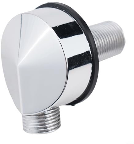 Codo de ducha cromado para baño, conector de salida de pared, válvula de forma redonda con conexión estándar británica de 1/2 pulgada