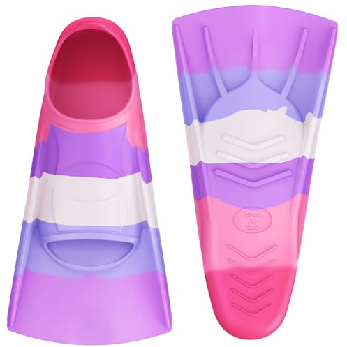QcoQce Kids Silicone Short Swim Fins for Diving