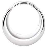 Mesnt Pendientes de aro para mujer, 1 piercing para fosa nasal, aro pulido con patrón de cara en titanio