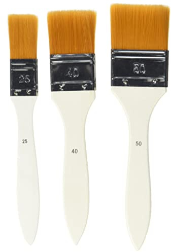 Pebeo Yellow Polyamide Spalter Brushes, 3-Pack