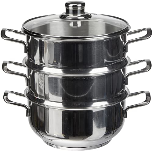 Excelsa 47121 Cooking Tower Vaporiera a 3 Ripiani, Acciaio Inossidabile