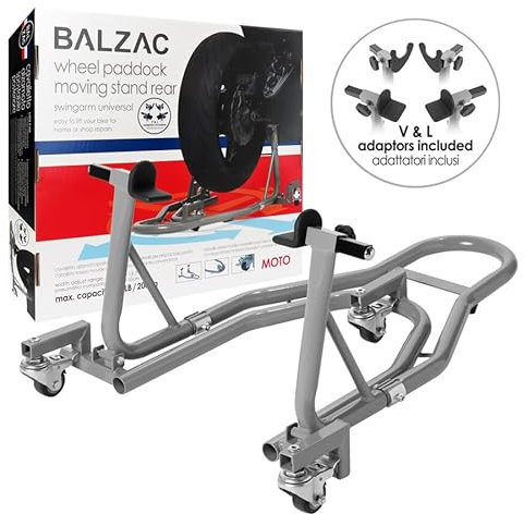 BALZAC Cavalletto Posteriore Moto Universale con Supporti a V e L | Ideale per Manutenzione e Riparazioni | Portata 200kg