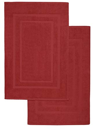 NatureMark 2er Pack Badvorleger | Premium Qualität | 100% Baumwolle | 50 x 80 cm | Duschvorleger Duschmatte Doppelpack | Farbe: Bordeaux rot