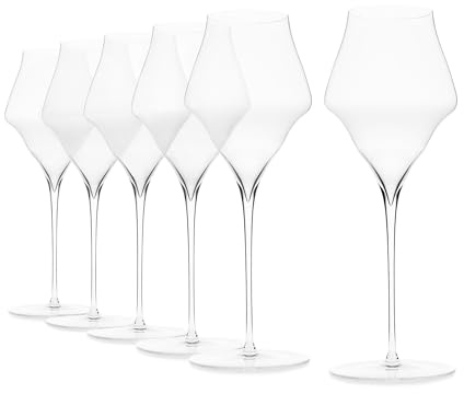 Josephinenhütte JOSEPHINE N° 4 Bicchieri da Champagne [IL VETRO PER GLI AMATORI] - Realizzati a mano e soffiati a bocca - Set di 6 per champagne - Design funzionale per un aroma intenso