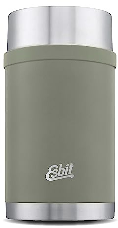 Esbit Récipient isotherme Sculptor pour aliments - Récipient de maintien au chaud 1000 ml en Stone Grey - en acier inoxydable pour aliments chauds et froids