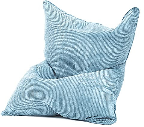 Green Bean Square XXL Indoor Bezug aus Kord 140 x 180 cm - ohne Füllung - Sitzsackhülle, Sitzsackbezug - 600D Oxford, Cord - kuschelig, weich, robust - waschbar, mit Innensack - Hellblau