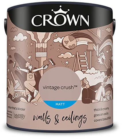 CROWN 2.5L Breatheasy MATT Emulsion Paint for Walls & Ceilings - VINTAGE CRUSH