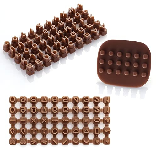 Buchstaben Stempel Set für Ton mit Kombinationswerkzeuge Kunststoff Stempel Zahlen Buchstaben für Ton und Keramik Winzig Keksstempel für Polymer Clay Kekse Töpfer DIY-Projekte