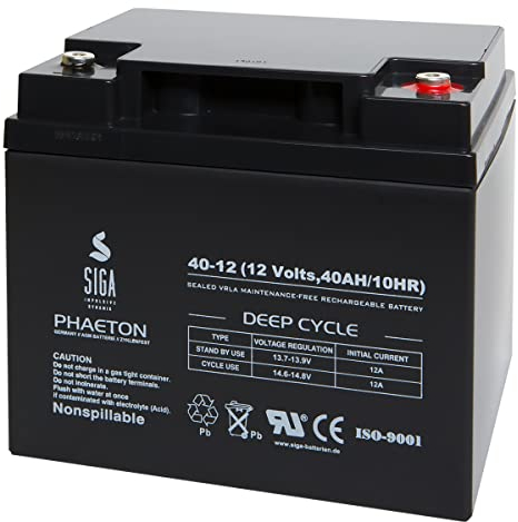 Akku 12V 40Ah AGM Batterie Gel Solar Golf Caddy Cart Boot USV LC-X1238APG ersetzt 38Ah 45Ah