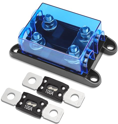Mega Sicherungshalter 12 v / 48 v kfz Sicherungshalter Anm Sicherungshalter con 2 Stück Mega Sicherung 100A Langlebig Staubabweisend für LKW PKW Wohnmobil Wohnwagen