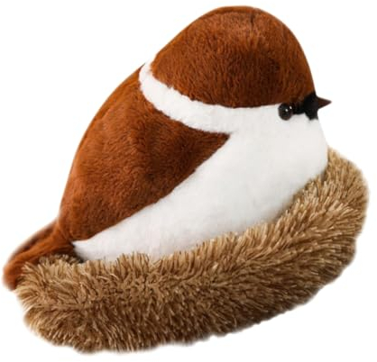 Toyvian Spatz Tierpuppe Weihnachtsdeko Flauschige Kuscheltiere Pompones De Porristas Plüschtier Spielzeug Plüschkissen Puppenspielsets Plüschvogel Pp Baumwolle Zu Hause Plüschpuppen