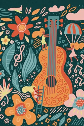Floral Guitar Collage Music Practice Journal