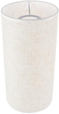 LIFKICH Cubierta de Luz del Cilindro para Lámpara de Mesa Beige de Lino y Hierro Base E27, Pantalla Cilíndrica para Decoración del Hogar y Protección Visual
