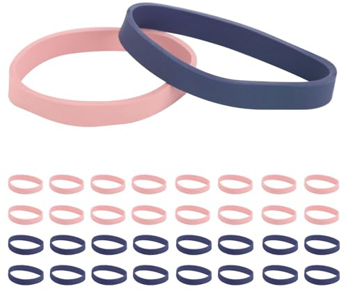 lasuroa 32 pcs Ski Brake Retainers, Ski Straps Snowboard Binding Bands Retainers Brake Rubber Band for Winter Outdoor Sports Ski Ankle Tuning Kit Accessory(Purple and Pink)