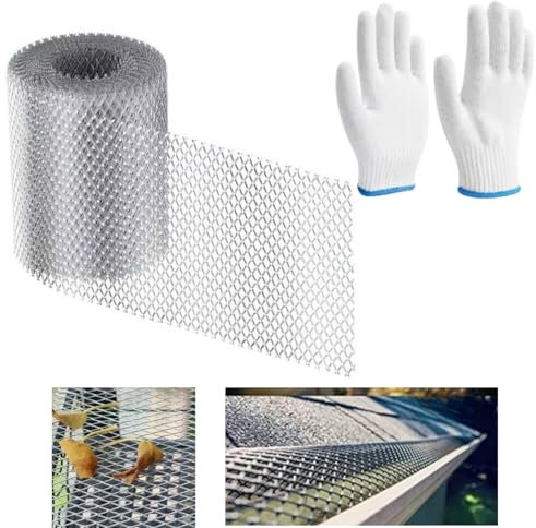 15CMX600CM Protector de canalón de malla de aluminio para canalones de alta resistencia, protectores de hojas de malla para canalones de hojas para cortar hojas de bricolaje, protectores de canalones