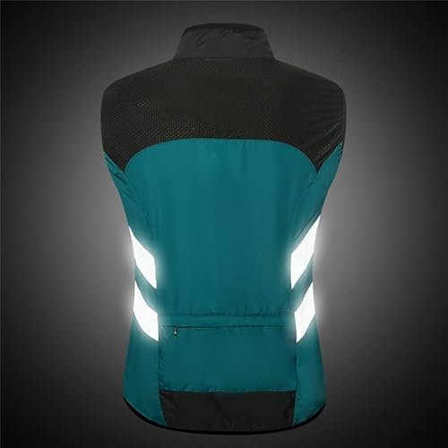 JYMALISA Sicherheitswesten Reflektierende radfahrenweste männer ärmelloses Winddichte Reflektor sicherheitsstraße Mountainbike MTB Fahrrad laufende Weste mit Tasche Reflektierende Westen(Orange,XXL)