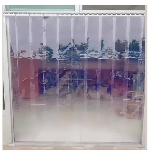 Kit de Cortina de Tiras de plástico para Puerta, Cortinas de Vinilo para Cocina, Cortinas de Tiras de PVC, Ideal para fábricas y almacenes, reducción de Ruido y prevención de Polvo (90 x 280