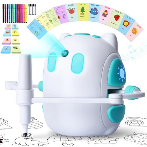 Roboticador de Dibujos para Niños 150 Tarjetas de Aprendizaje con Guía de Voz Montessori Materiales de Dibujo para Niños y Niñas de 3 a 8 años Regalo de Cumpleaños y Navidad (Versión en Inglés)