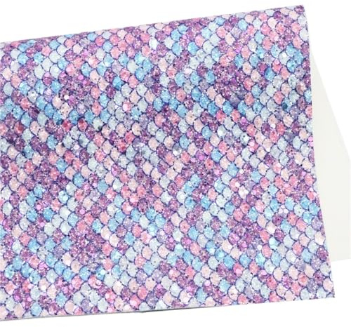 PVC glitter konstläderlakan | Multicolor Glitter Scale Tyg: for DIY-pyssel och sömnad(Color-08)