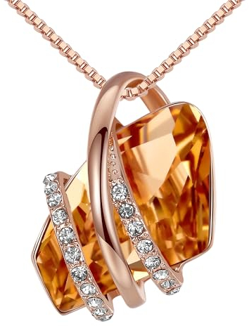Leafael Wunschstein Halskette Damen, Halsketten für Frauen mit Geburtsstein Kristalle, Schmuck für Frauen mit Geschenk-Box, Allergie-frei Geburtsstein kette damen, Anhänger Silber-Ton oder Rose Gold