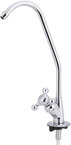 JACAR Grifo de Osmosis Inversa de 1/4 para Sistema de Purificacion de Agua 5 Etapas, Grifo para Osmosis para Fregadero de Acero Inoxidable con Cartucho Cerámico Enganche rapido para tubo 6 mm