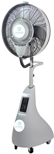 O'FRESH Sprühnebel Ventilator mit nebel 170cm - Standventilator - terrasse, garten, außen - 180 Watt - 3 Stufen - Wassernebel - Erfrischt sofort - Fernbedienung - wehrt Mücken ab - Kapazität: 60m²