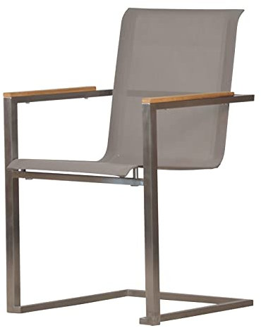 Kai Wiechmann Freischwinger Edelstahl Teak für Garten Terrasse und Balkon Gartenstuhl stapelbar wetterfest modern