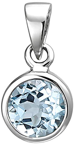 Jobo Damen-Anhänger aus 925 Silber mit Blautopas 7 mm