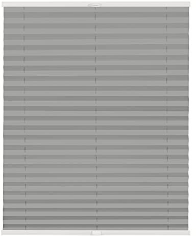 Lichtblick Plissee Klemmfix nach Maß, ohne Bohren, verspannt, lichtdurchlässig, Blickdicht, Made in Germany - Grau 100 cm x 130 cm (B x L)