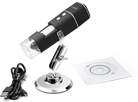 Technaxx Tyskland Wifi Trådlös Digital Mikroskopficka Handhållen USB 8 LED 1080P FullHD 50x till 1000x Förstoring Endoskop Justerbar Arm PC Android IOS-kompatibel TX-158