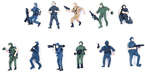 Tiardey 11 pièces 1:43 Miniature de Train Voyageurs en Plastique Aspect SWAT pour scènes Miniatures, Micro Paysage