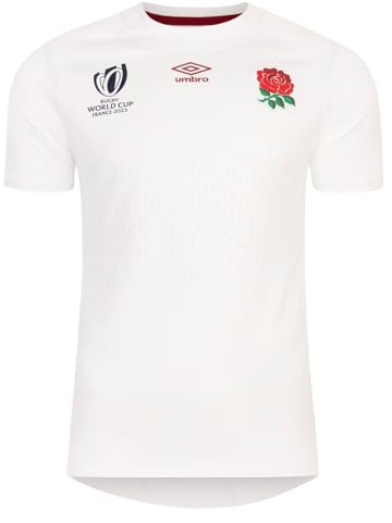 Umbro Réplique du Maillot de la Coupe du Monde de Rugby d'Angleterre 2023 pour Enfants, Blanc