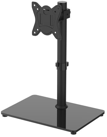 GRIFEMA GB1005-1, Support TV Pied pour Écrans 17-32 Pouces Courbes Plates Plasma OLED LCD LED, Support TV de Table avec Rotation et Hauteur Réglable, Jusqu'à 10 kg, VESA Max 100 x 100 mm