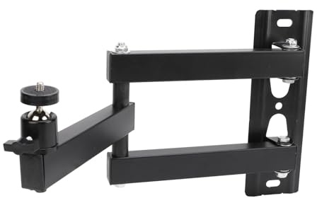 Diyeeni Projector Wall Bracket, 20-40cm Adjustable Angle Projector Wall Mount, Universal 1/4 Interface, Heavy Duty Steel Construction, Foldable Design