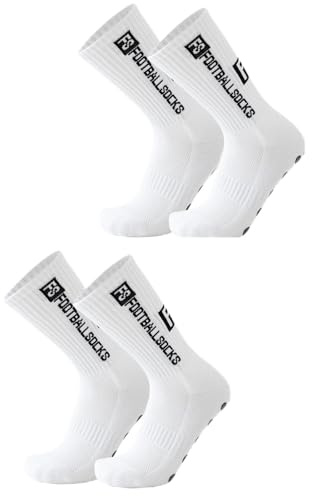 Miayical Calze Calcio Antiscivolo Uomo 39-46, 2 Paia Calzini Grip Calcio in Cotone Traspirante, Calzettoni Sportivi Elastici per Calcio, Corsa, Trekking, Ciclismo e Yoga
