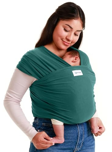Sleepy Wrap Fascia Neonato Elastica 3-16 kg, Porta Bebè, Verde Scuro