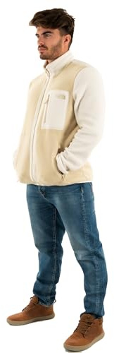 THE NORTH FACE Yumiori - Giacca in pile da uomo, con cerniera, colore: Gravel/Bianco Dune/Grape, M