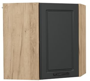 Vicco Eckhängeschrank R-Line, Küchen-Eckschrank, Anthrazit Landhaus, 57 cm