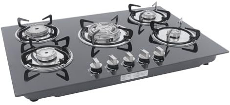 Hornillo de gas de 5 fuegos, cocina de gas empotrable, cocina de gas empotrable, gas natural propano