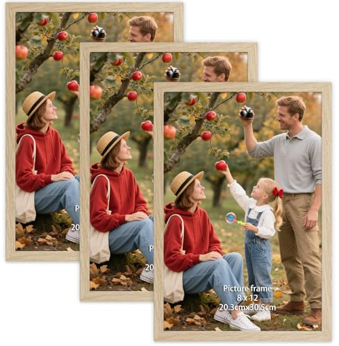 Vasemouh 3 Cadres Photos 20x30 pour Les Photos, Les Diplômes, Les Images, Cadre 30x20 en Naturel