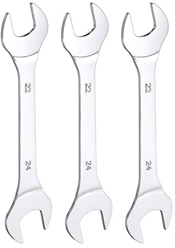 QUARKZMAN 3Pcs Clé à Fourche Double Extrémité Ouverte Clés Fines 22x24mm Métrique Clé Plate Ultra Fine et Petite, Polie Miroir, pour Réparation Automobile et Assemblage de Meubles
