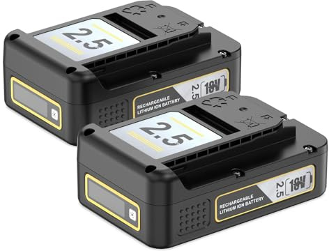 2X 18V 2.5Ah Ersatzakku für Kärcher Akku wiederaufladbare Batterie, kompatibel mit alle Geräte der Kärcher 18 V Akkuplattform nutzen Unkrautentferner Waschsauger Rasenmäher Rasentrimmer Fasspumpe usw