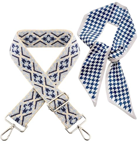 1 Pieza De Correa Para Bolso Jacquard, 1 Pieza De Bufanda De Seda Atada Al Bolso, Correa Para El Hombro De Repuesto De La Mochila, Cordón Para El Bolso, Decoración Del Bolso.